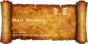 Nyul Barbara névjegykártya